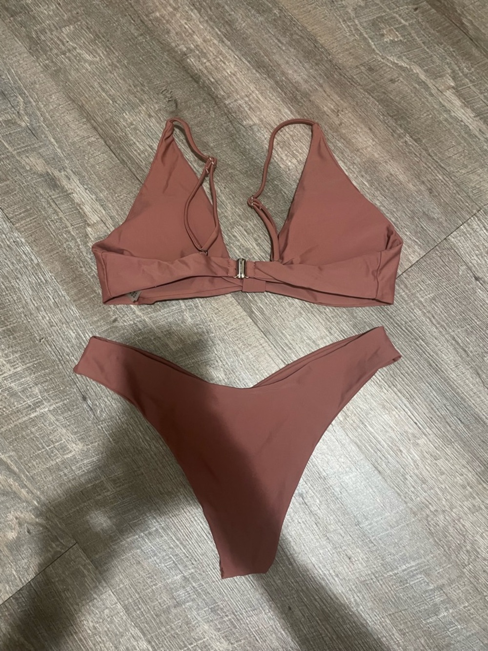 Zaful Rust-Colored Triangle Bikini Set - Picture 2 of 4